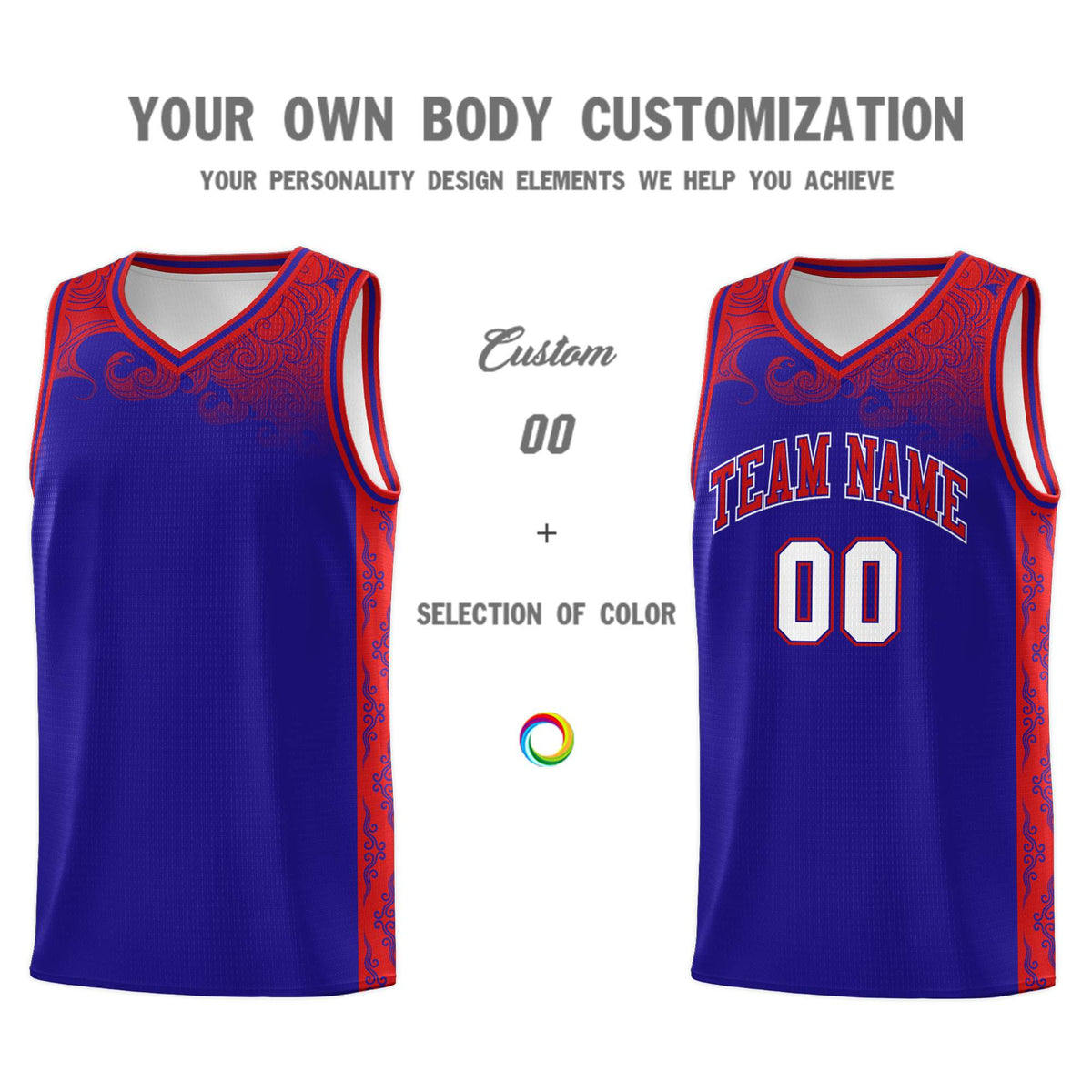 Custom Royal Personalized Cloud Pattern Sports Kits Uniform Basketball Jersey|KXKSHOP