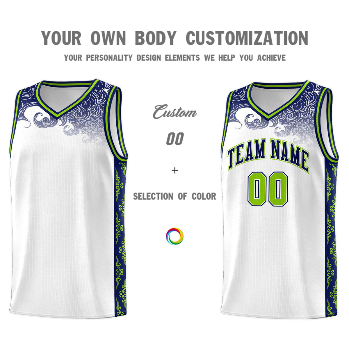 Custom White Personalized Cloud Pattern Sports Kits Uniform Basketball Jersey|KXKSHOP