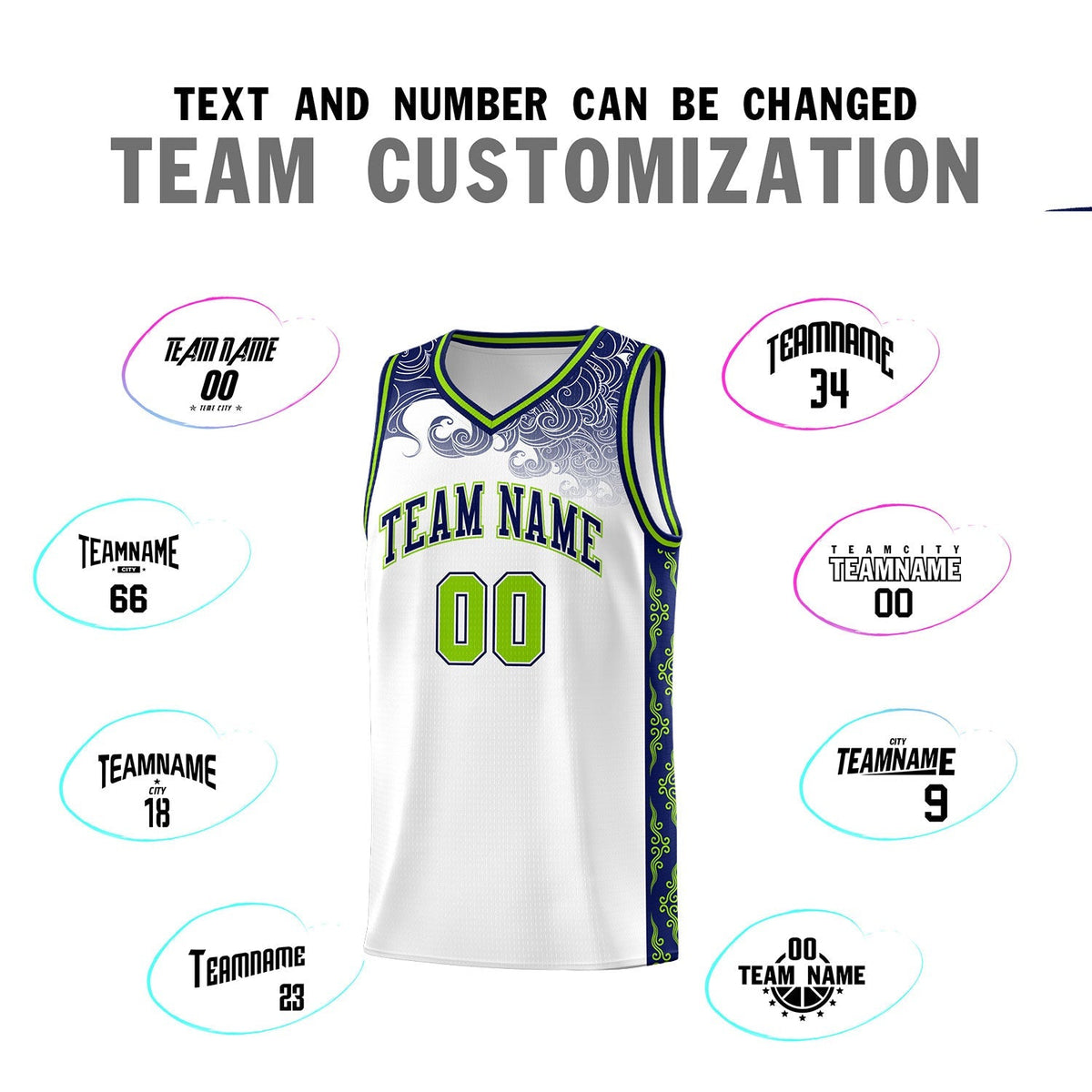 Custom White Personalized Cloud Pattern Sports Kits Uniform Basketball Jersey|KXKSHOP
