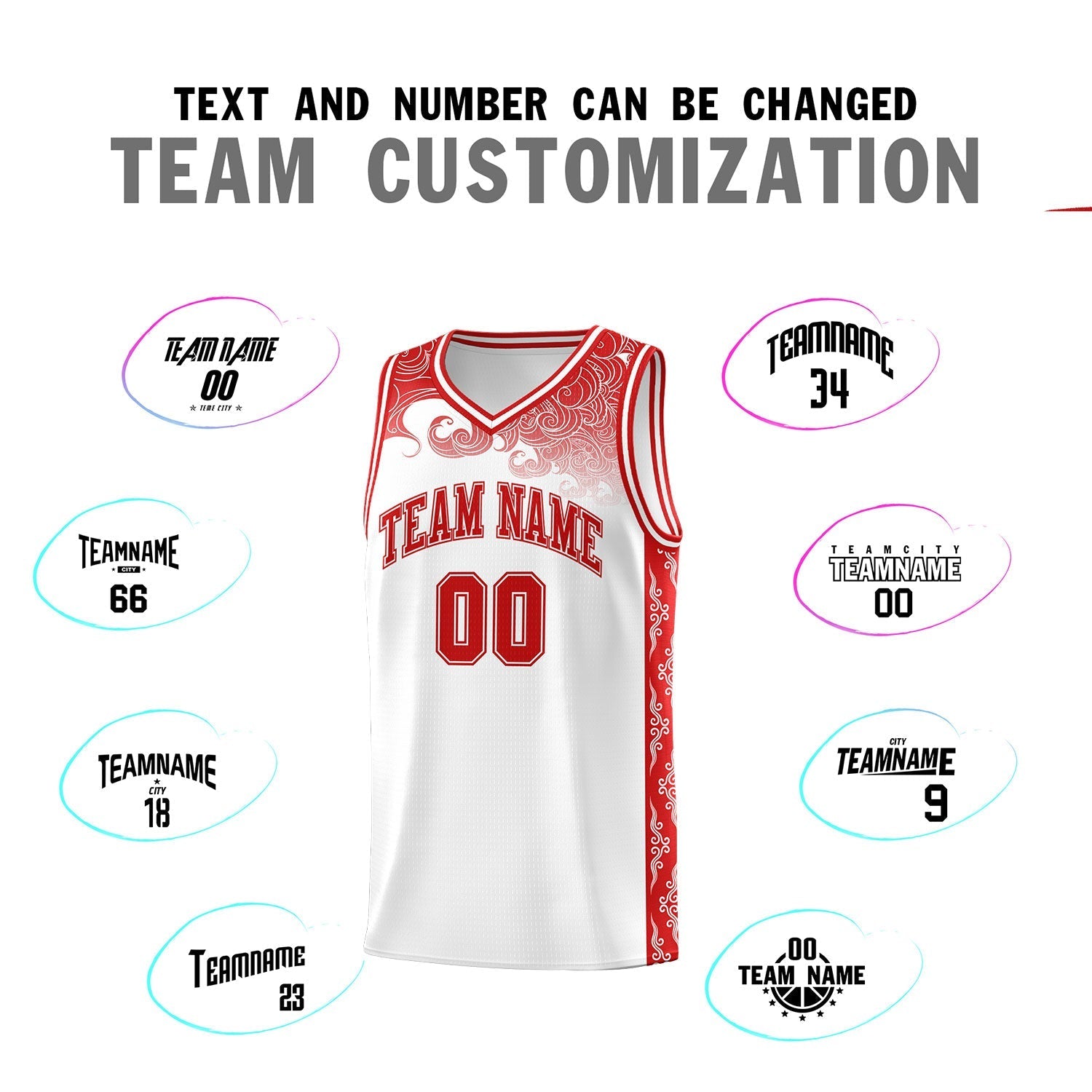 Custom White Personalized Cloud Pattern Sports Kits Uniform Basketball Jersey|KXKSHOP