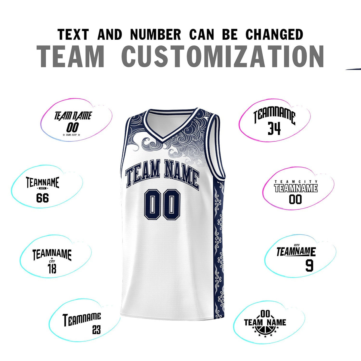 Custom White Personalized Cloud Pattern Sports Kits Uniform Basketball Jersey|KXKSHOP