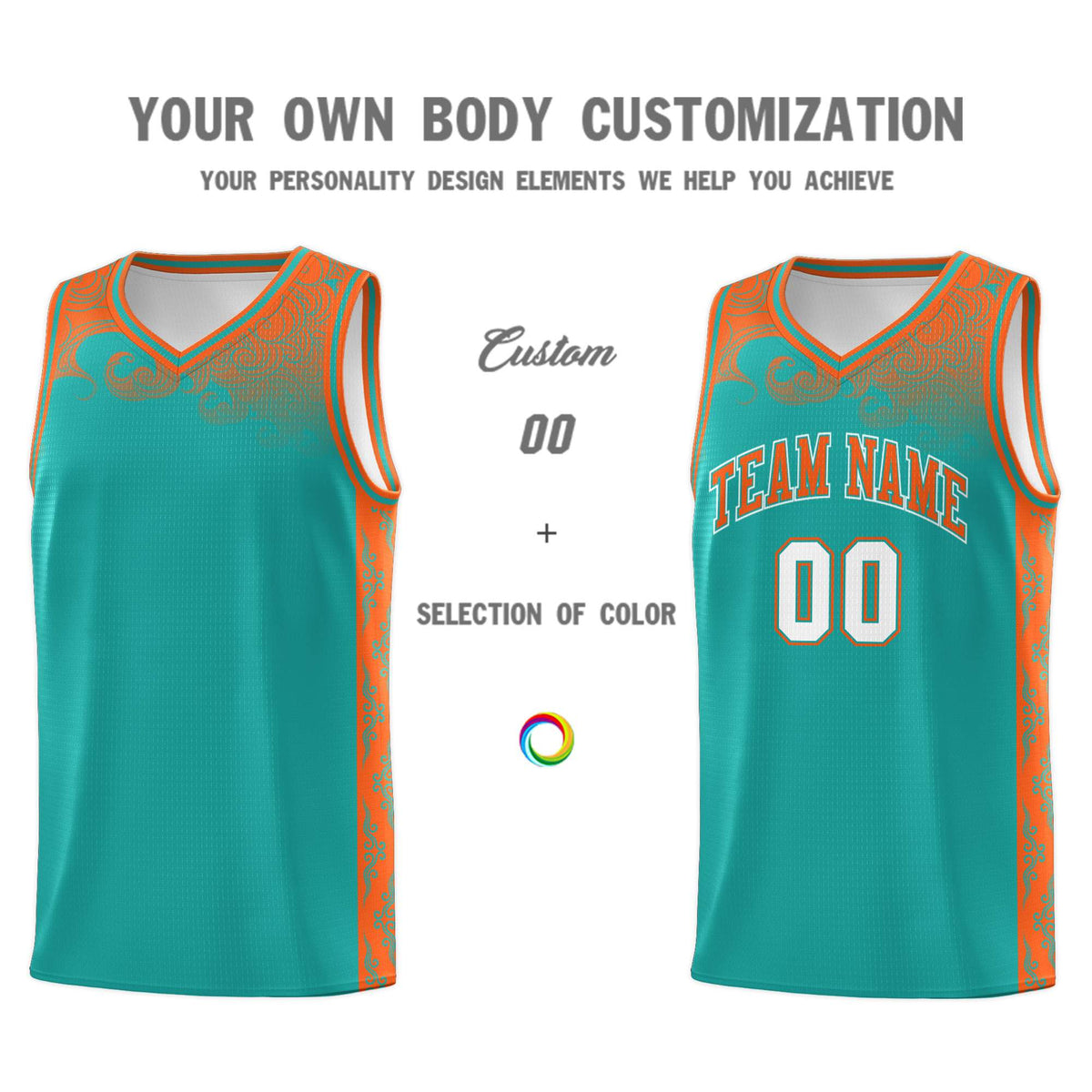 Custom Aqua Personalized Cloud Pattern Sports Kits Uniform Basketball Jersey|KXKSHOP
