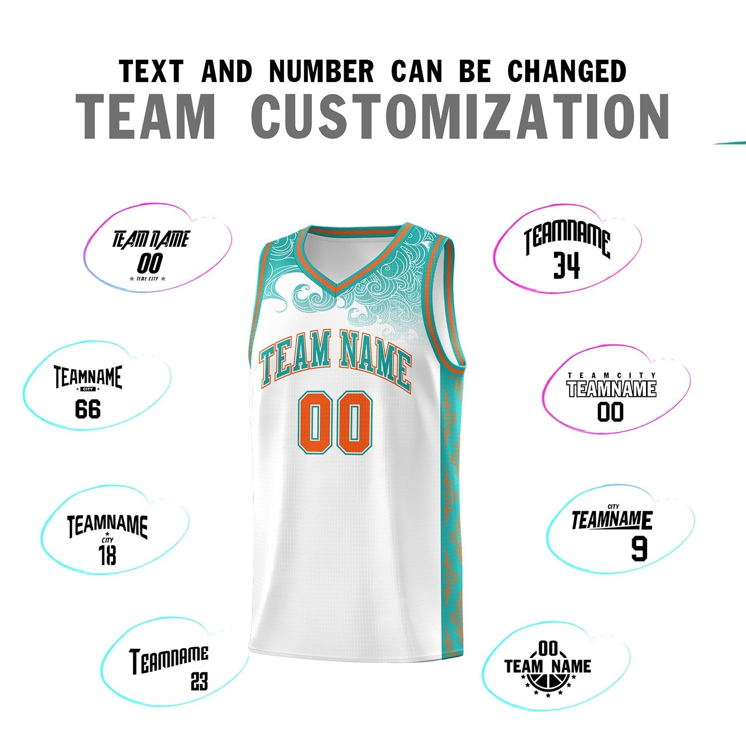 Custom White Personalized Cloud Pattern Sports Kits Uniform Basketball Jersey|KXKSHOP