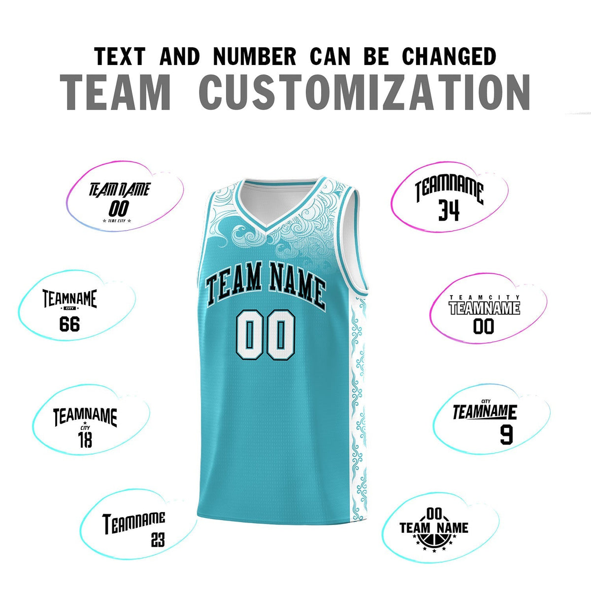 Custom Sky Blue Personalized Cloud Pattern Sports Kits Uniform Basketball Jersey|KXKSHOP