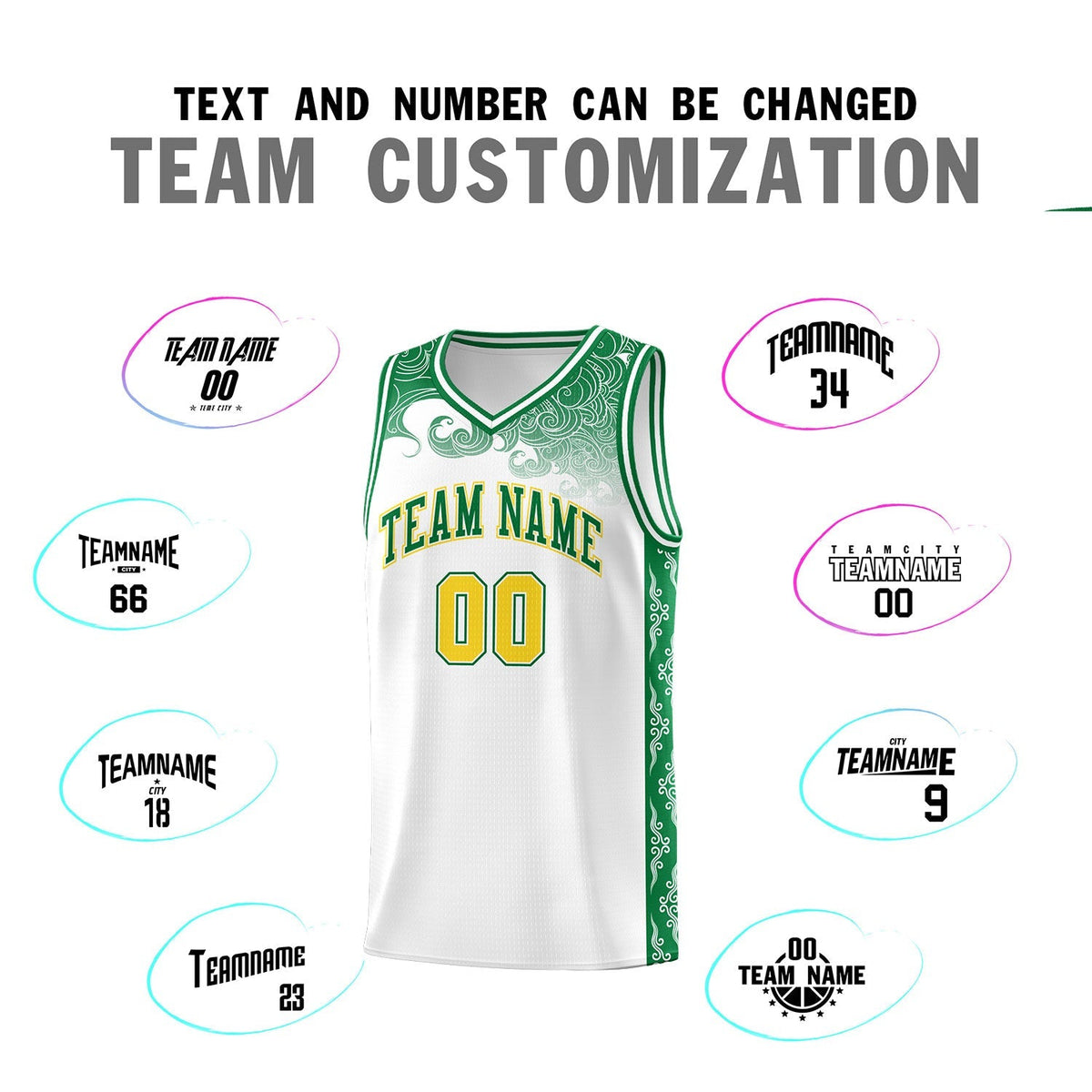 Custom White Personalized Cloud Pattern Sports Kits Uniform Basketball Jersey|KXKSHOP