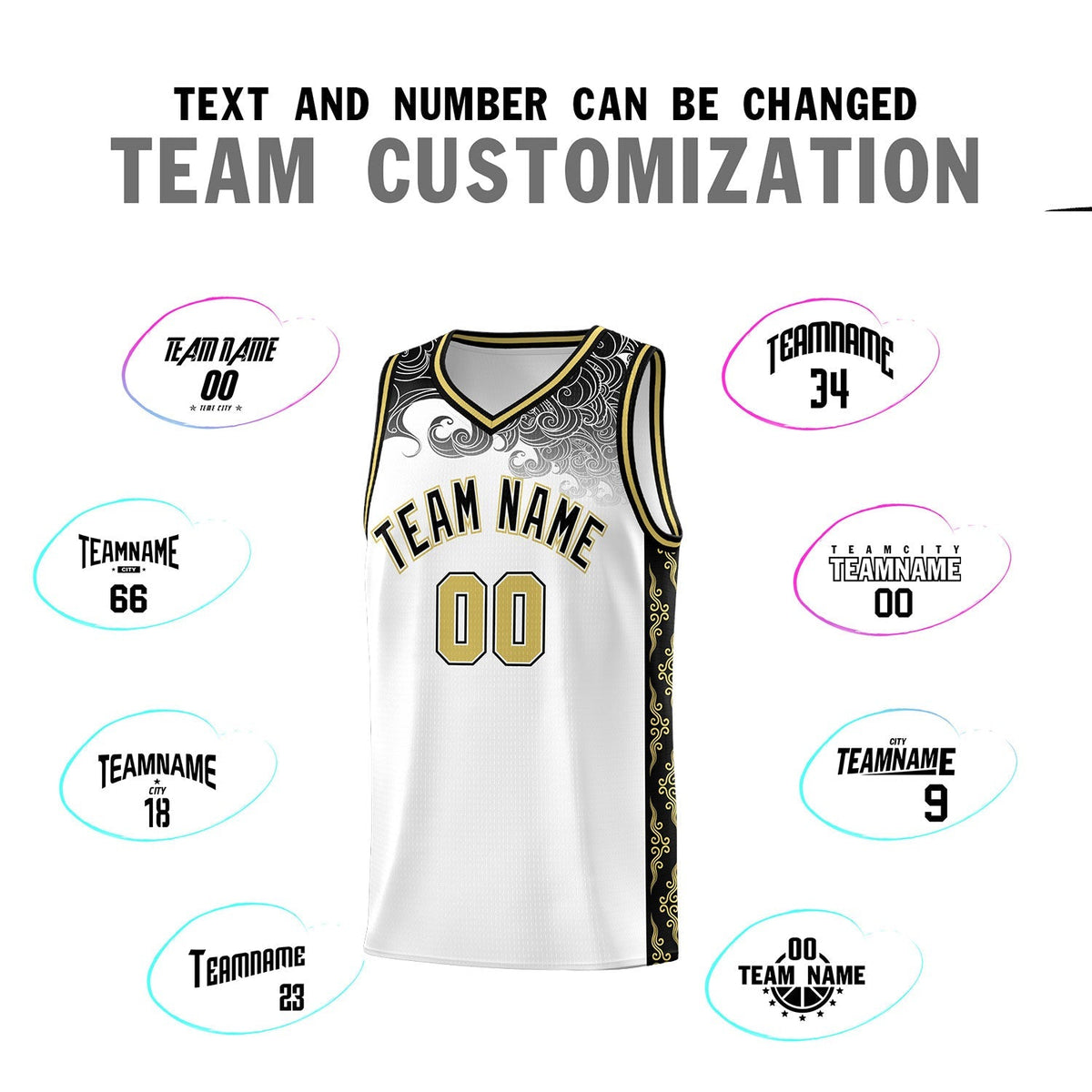 Custom White Personalized Cloud Pattern Sports Kits Uniform Basketball Jersey|KXKSHOP