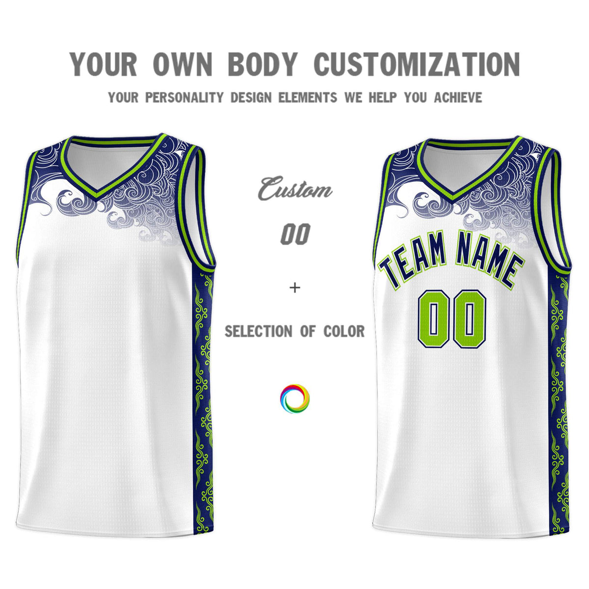 Custom White Personalized Cloud Pattern Sports Kits Uniform Basketball Jersey|KXKSHOP
