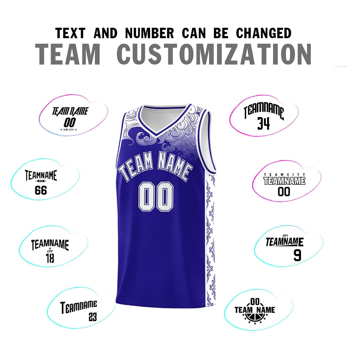 Custom Royal Personalized Cloud Pattern Sports Kits Uniform Basketball Jersey|KXKSHOP