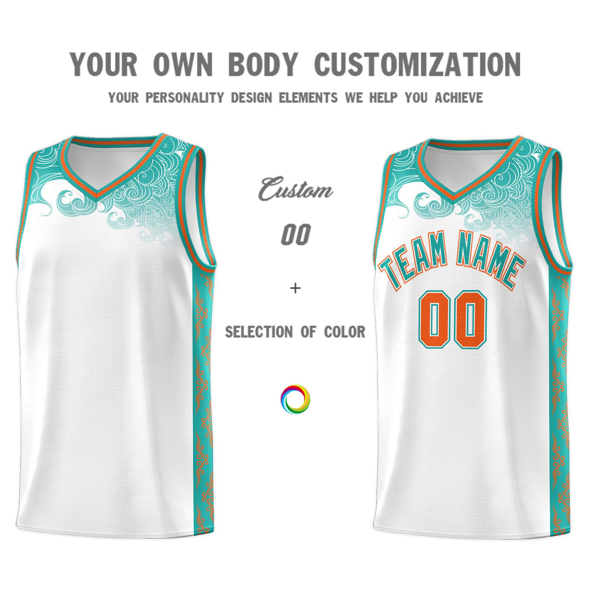 Custom White Personalized Cloud Pattern Sports Kits Uniform Basketball Jersey|KXKSHOP