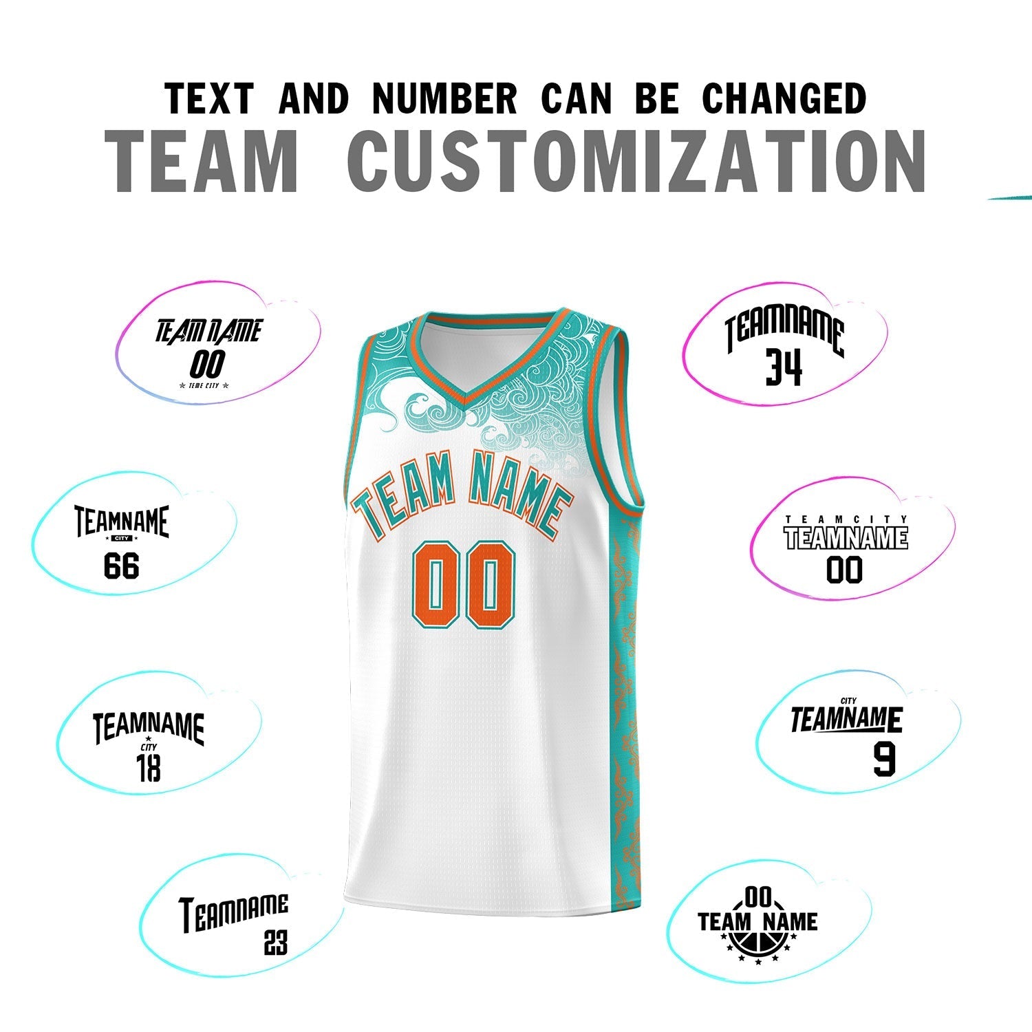 Custom White Personalized Cloud Pattern Sports Kits Uniform Basketball Jersey|KXKSHOP