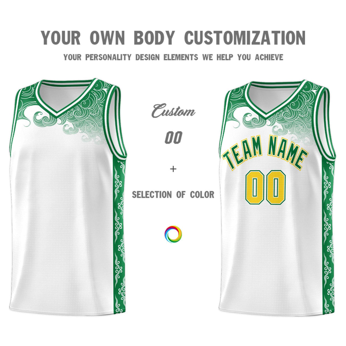 Custom White Personalized Cloud Pattern Sports Kits Uniform Basketball Jersey|KXKSHOP