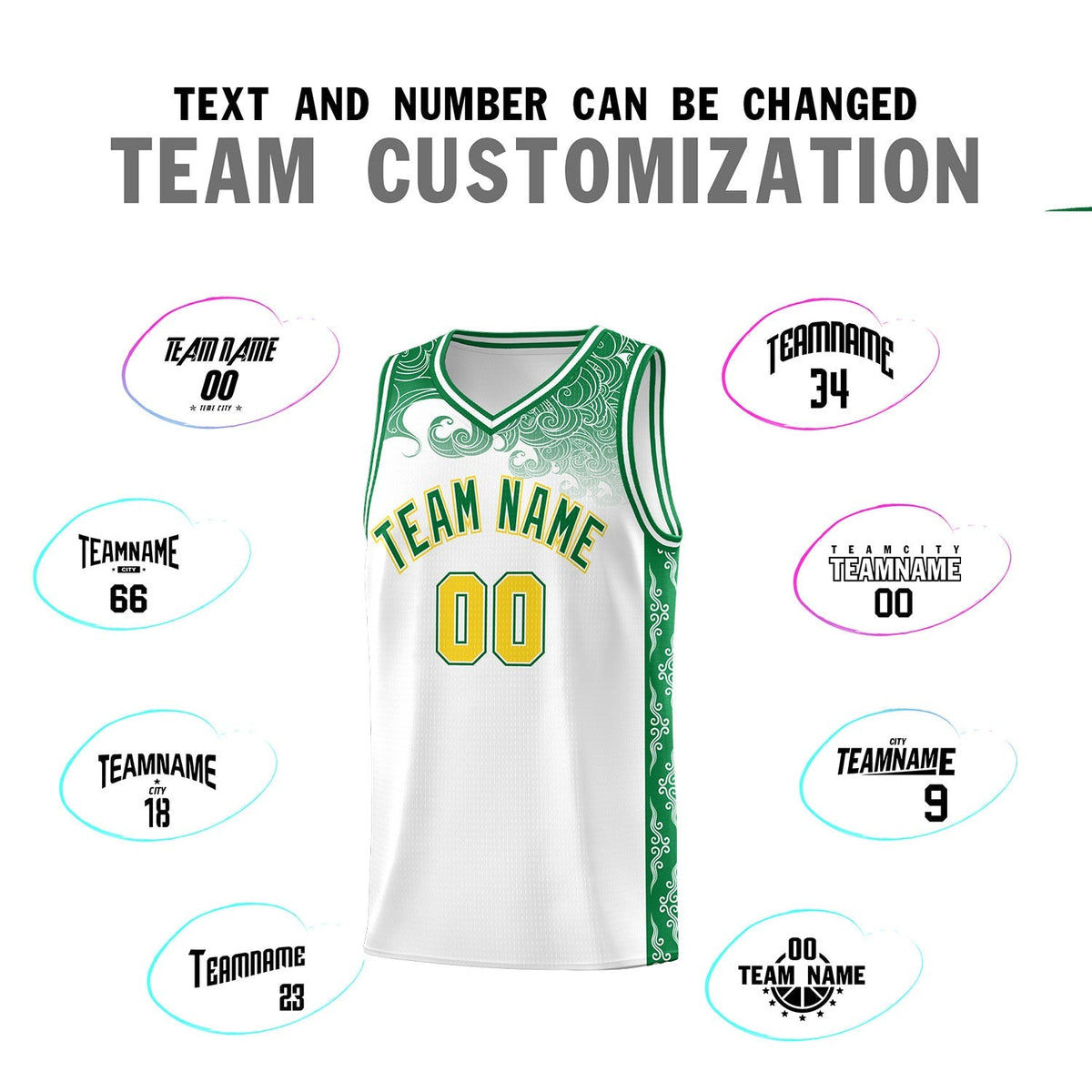 Custom White Personalized Cloud Pattern Sports Kits Uniform Basketball Jersey|KXKSHOP