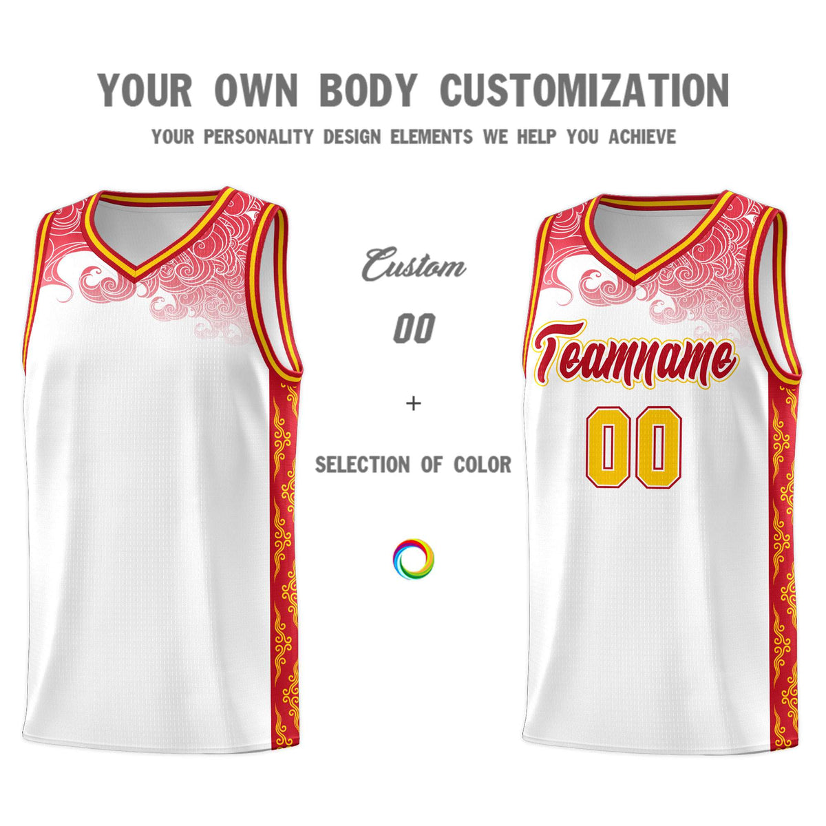 Custom White Personalized Cloud Pattern Sports Kits Uniform Basketball Jersey|KXKSHOP