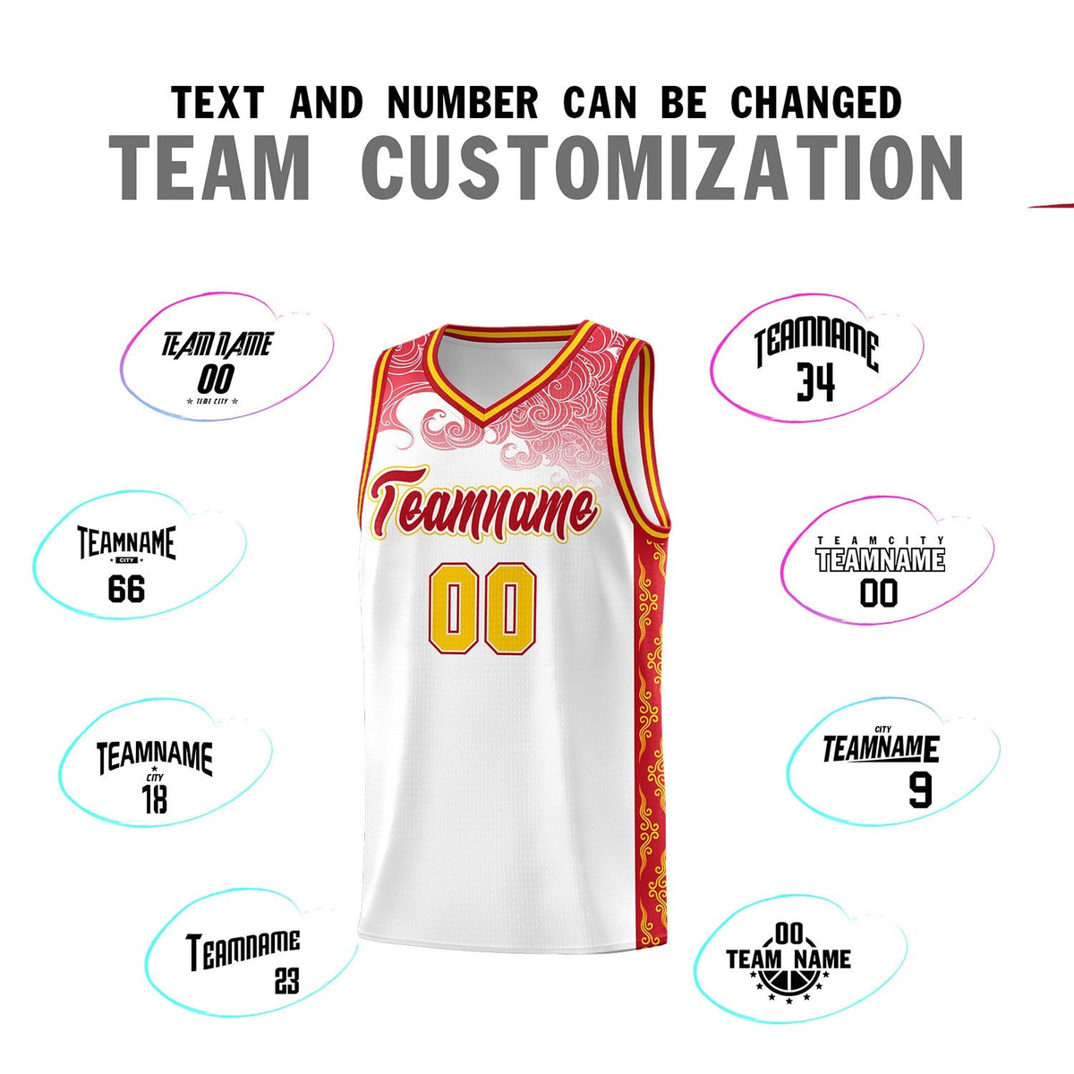 Custom White Personalized Cloud Pattern Sports Kits Uniform Basketball Jersey|KXKSHOP