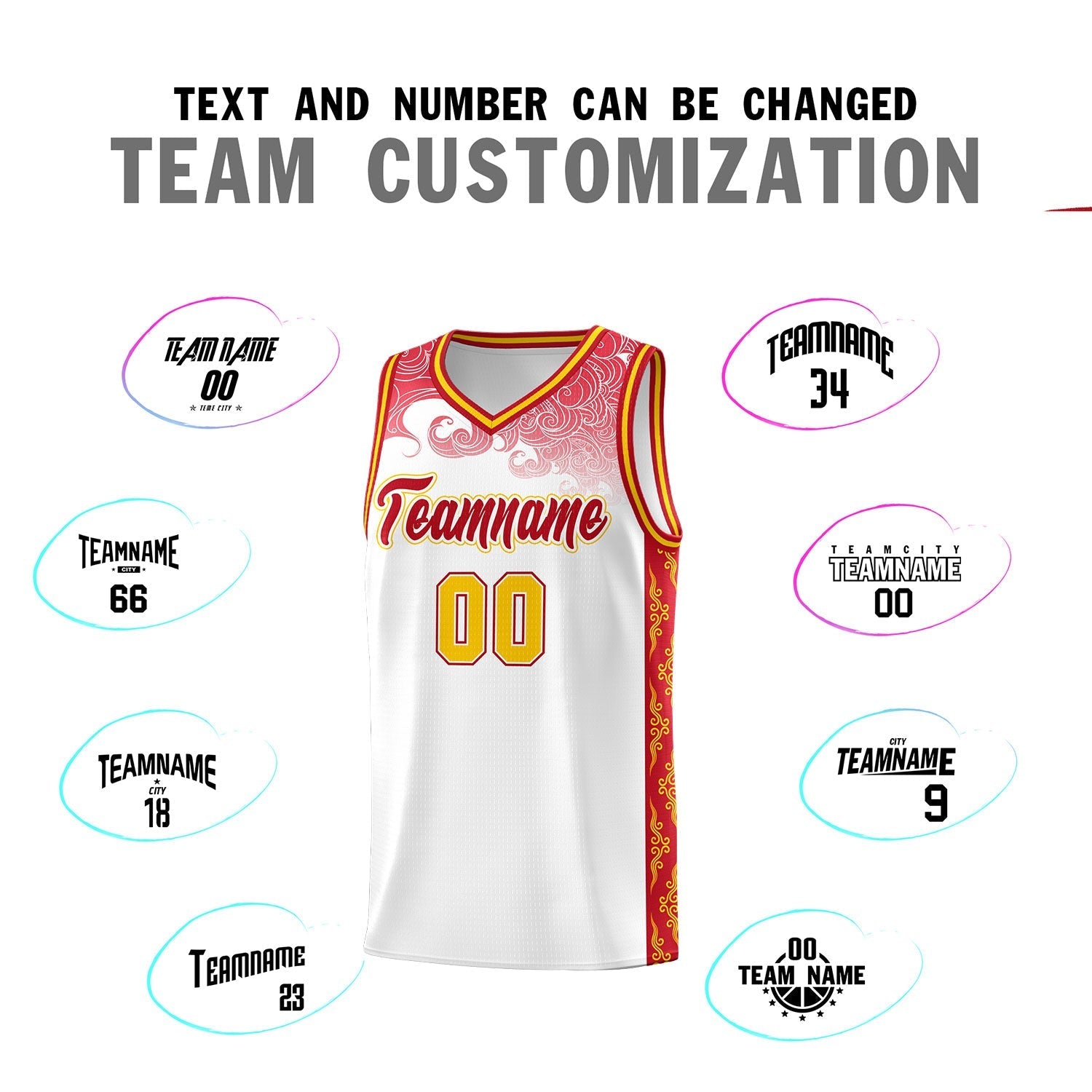 Custom White Personalized Cloud Pattern Sports Kits Uniform Basketball Jersey|KXKSHOP