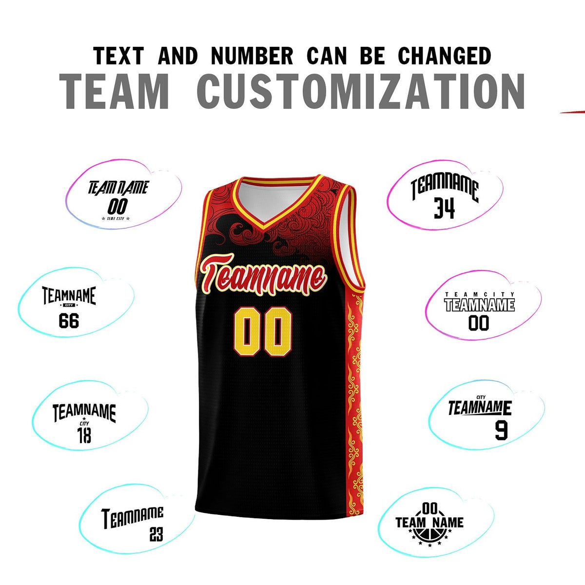 Custom Black Personalized Cloud Pattern Sports Kits Uniform Basketball Jersey|KXKSHOP