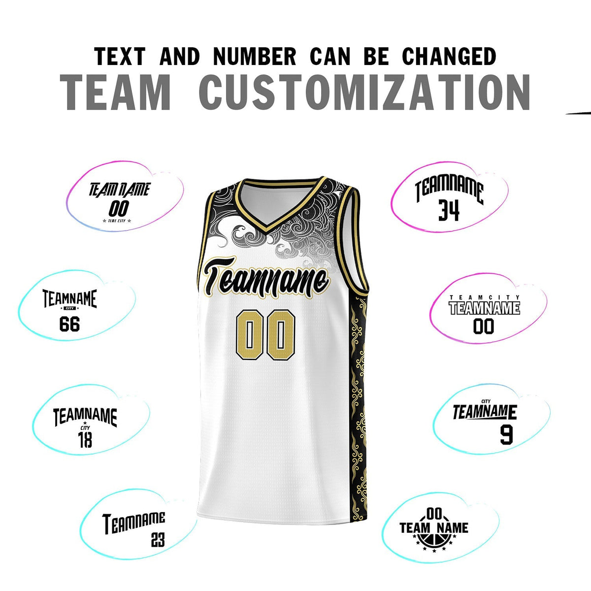 Custom White Personalized Cloud Pattern Sports Kits Uniform Basketball Jersey|KXKSHOP