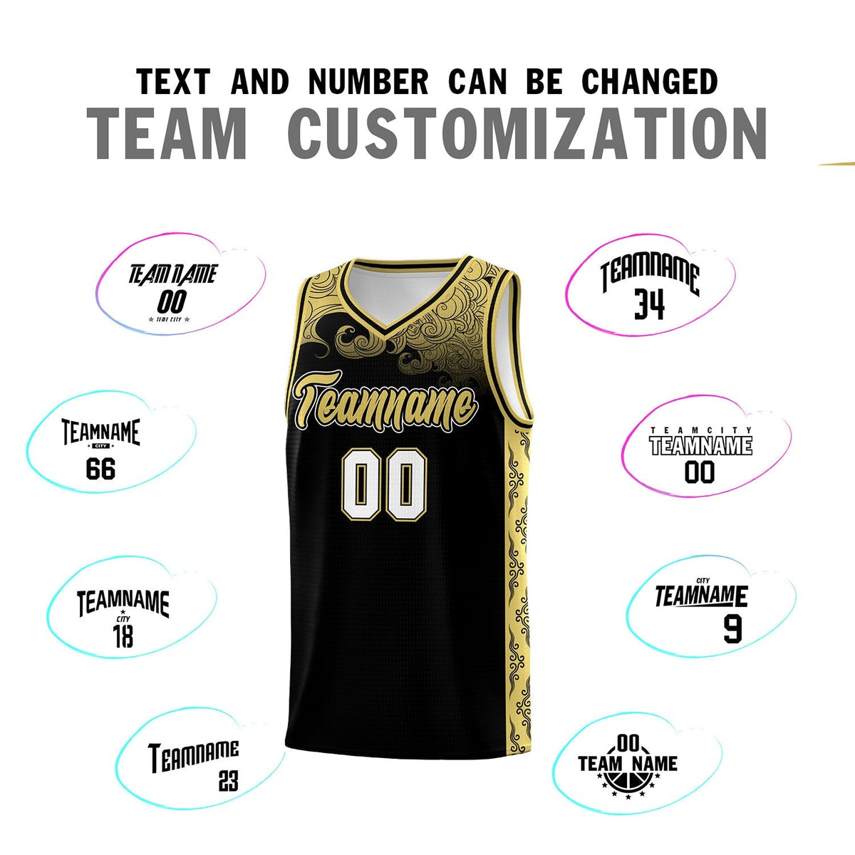 Custom Black Personalized Cloud Pattern Sports Kits Uniform Basketball Jersey|KXKSHOP