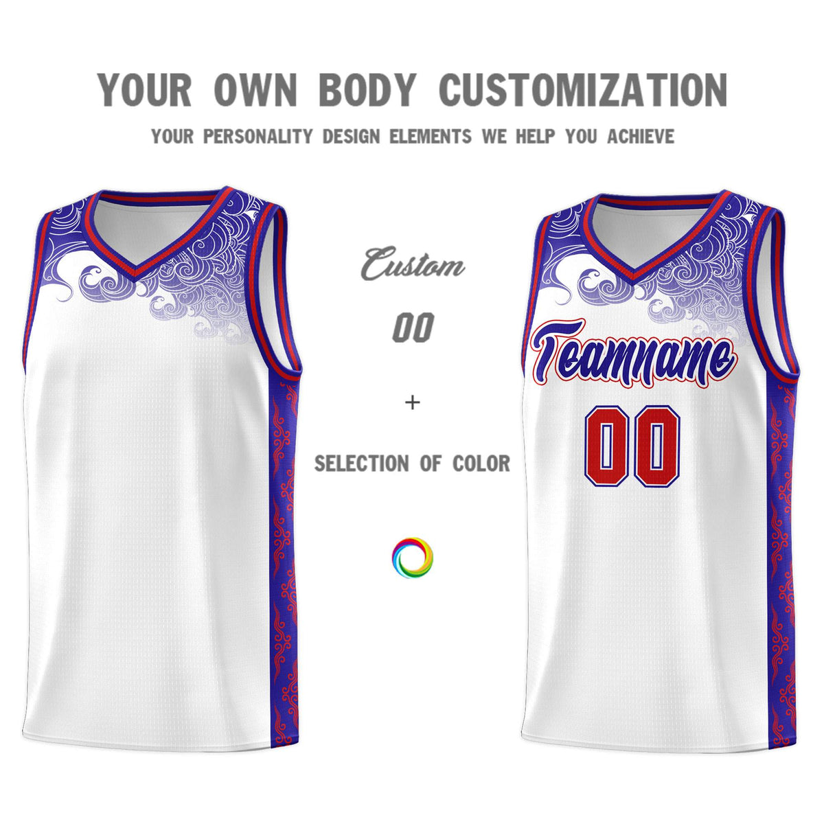 Custom White Personalized Cloud Pattern Sports Kits Uniform Basketball Jersey|KXKSHOP