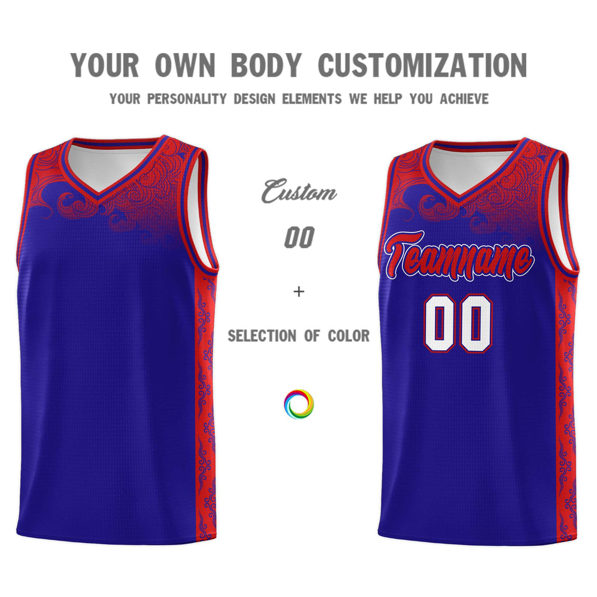 Custom Royal Personalized Cloud Pattern Sports Kits Uniform Basketball Jersey|KXKSHOP