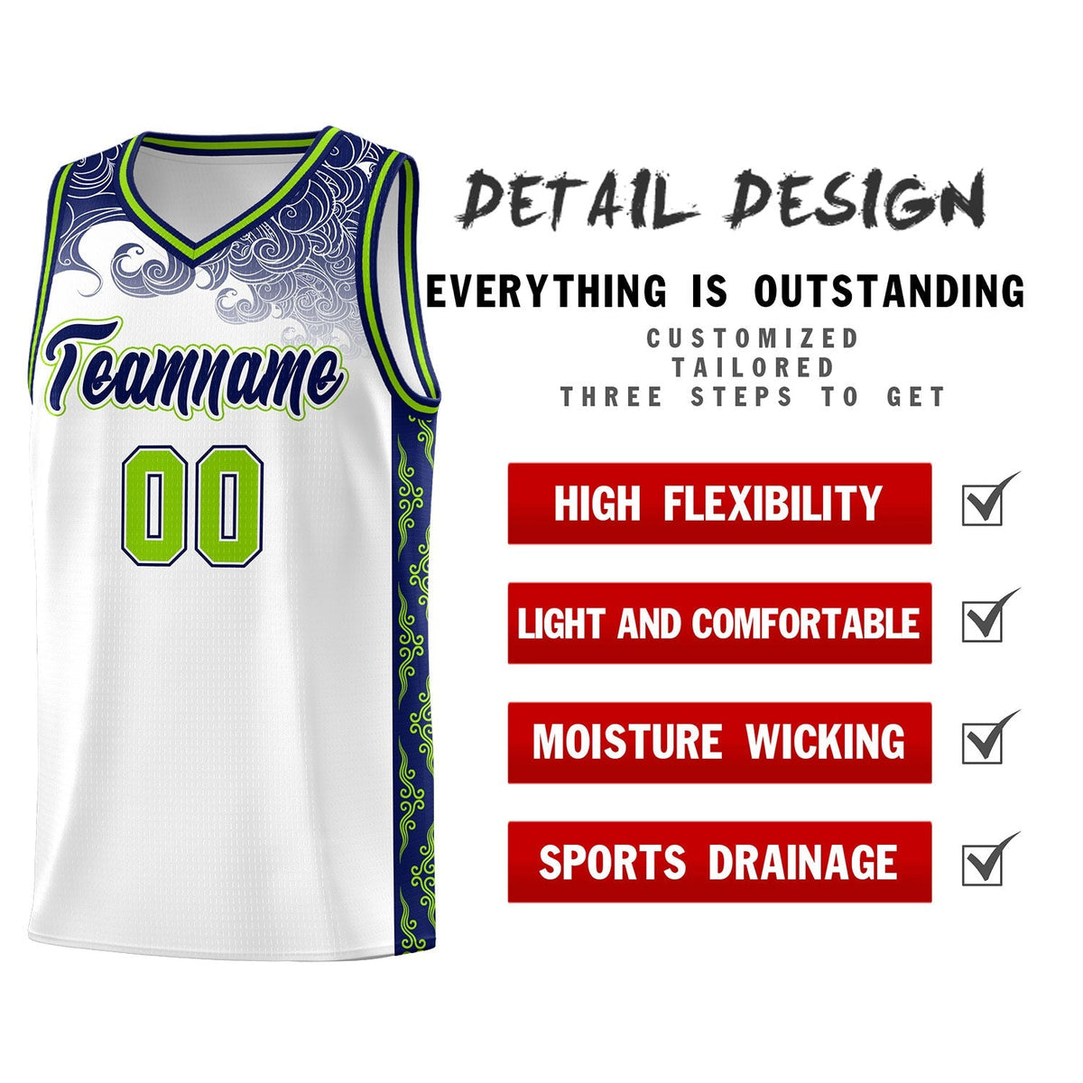 Custom White Personalized Cloud Pattern Sports Kits Uniform Basketball Jersey|KXKSHOP