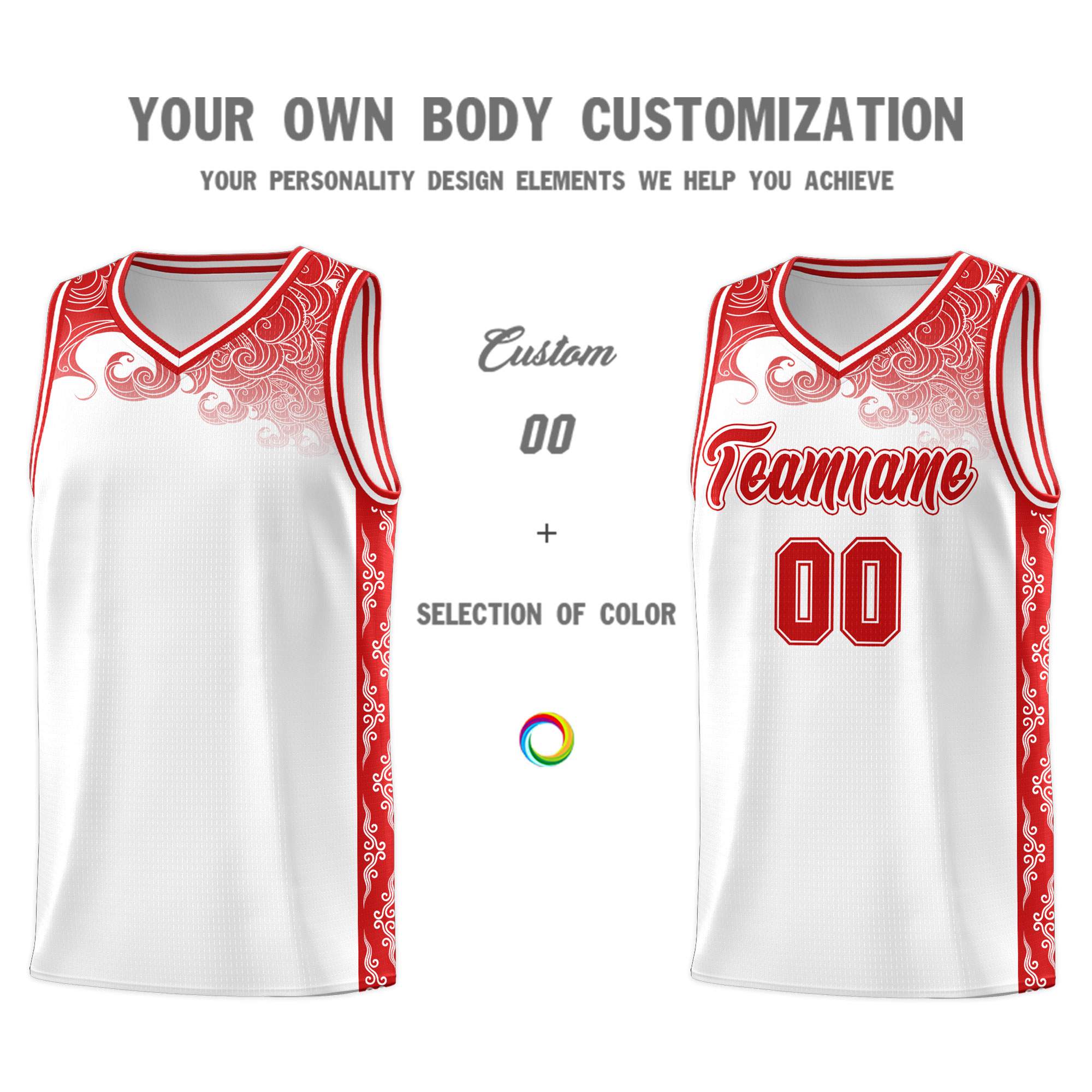 Custom White Personalized Cloud Pattern Sports Kits Uniform Basketball Jersey|KXKSHOP