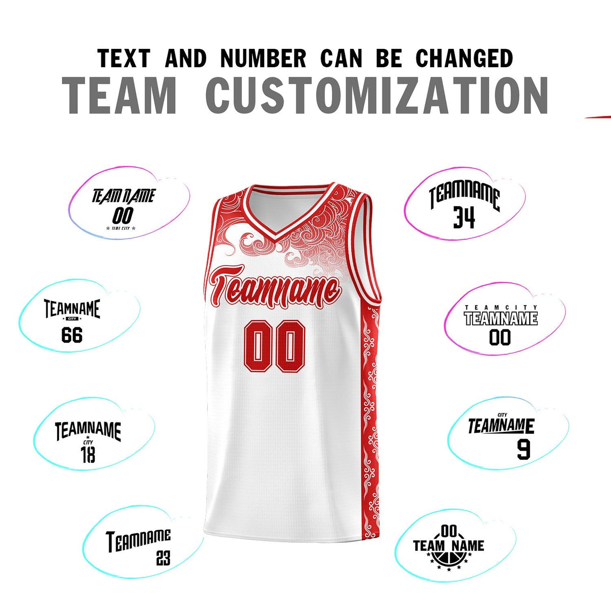 Custom White Personalized Cloud Pattern Sports Kits Uniform Basketball Jersey|KXKSHOP