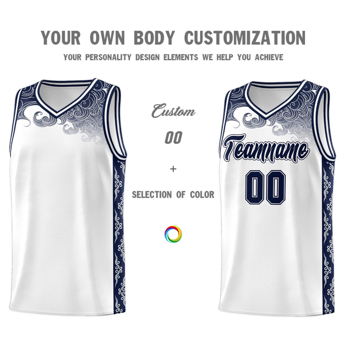 Custom White Personalized Cloud Pattern Sports Kits Uniform Basketball Jersey|KXKSHOP