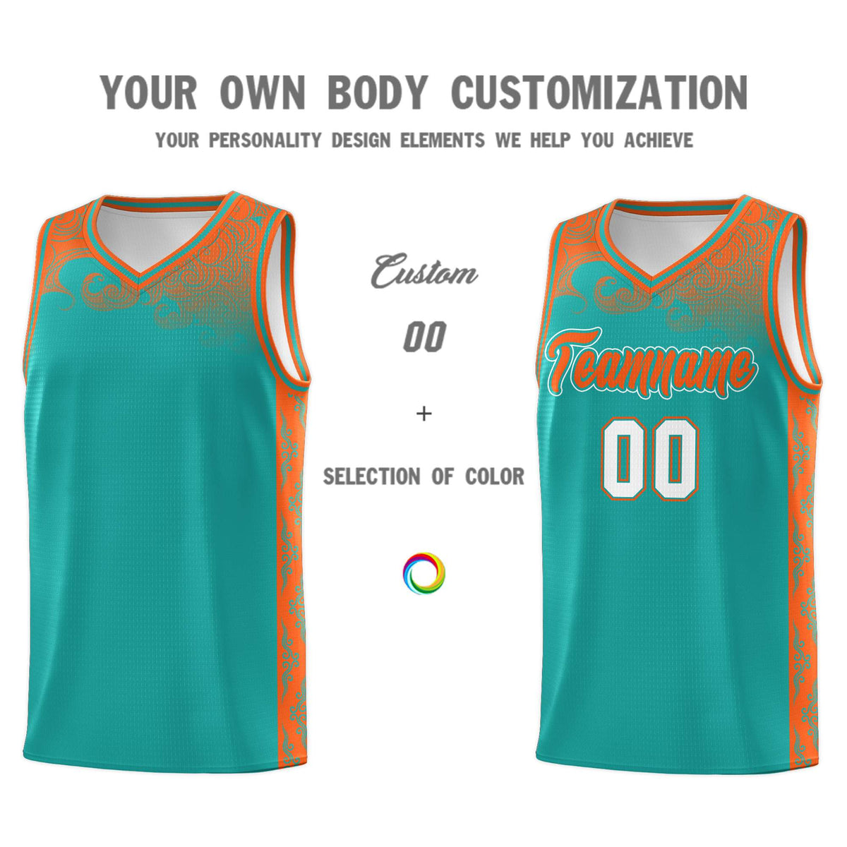 Custom Aqua Personalized Cloud Pattern Sports Kits Uniform Basketball Jersey|KXKSHOP