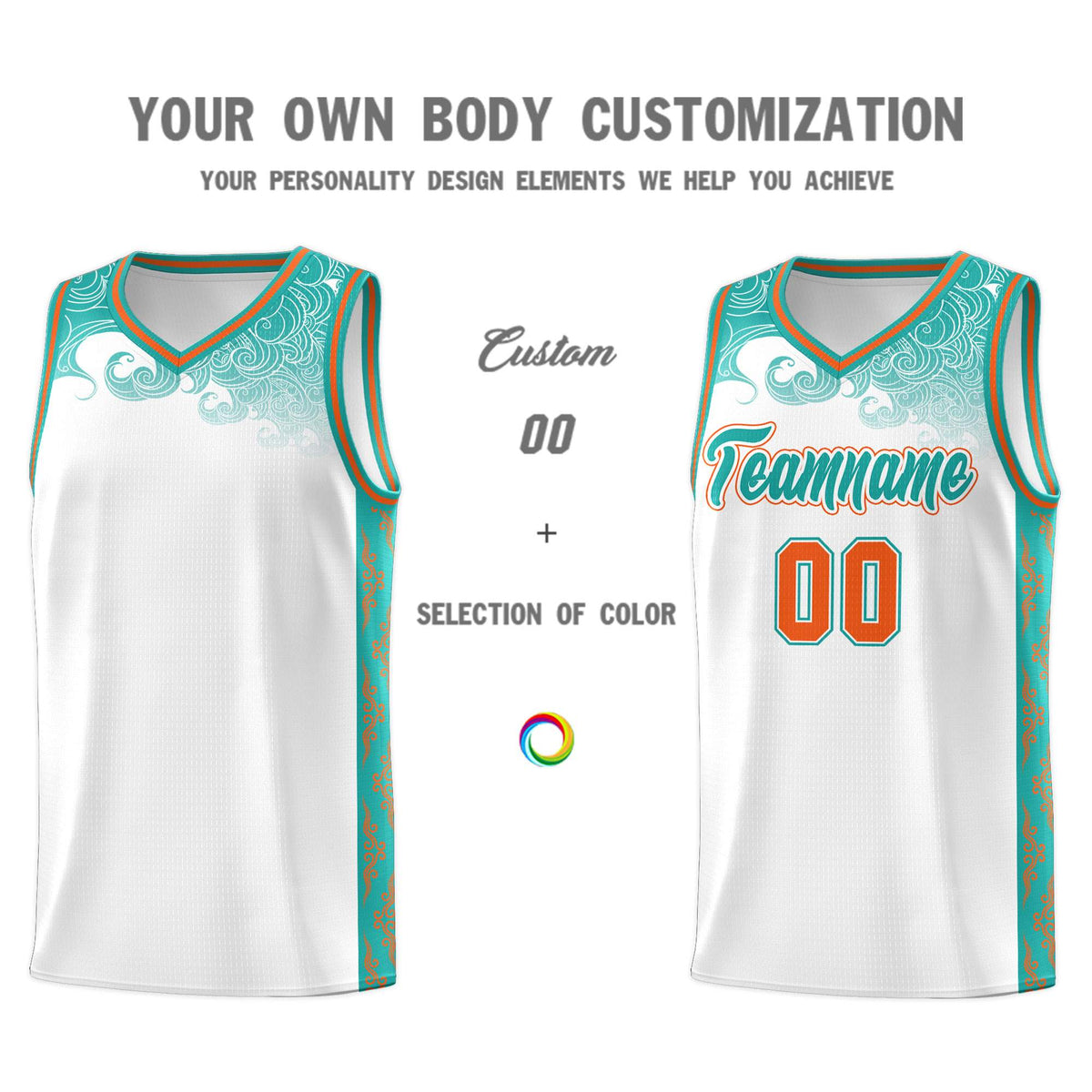 Custom White Personalized Cloud Pattern Sports Kits Uniform Basketball Jersey|KXKSHOP