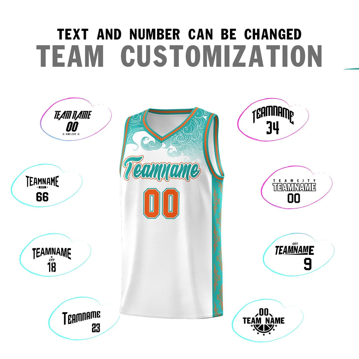 Custom White Personalized Cloud Pattern Sports Kits Uniform Basketball Jersey|KXKSHOP