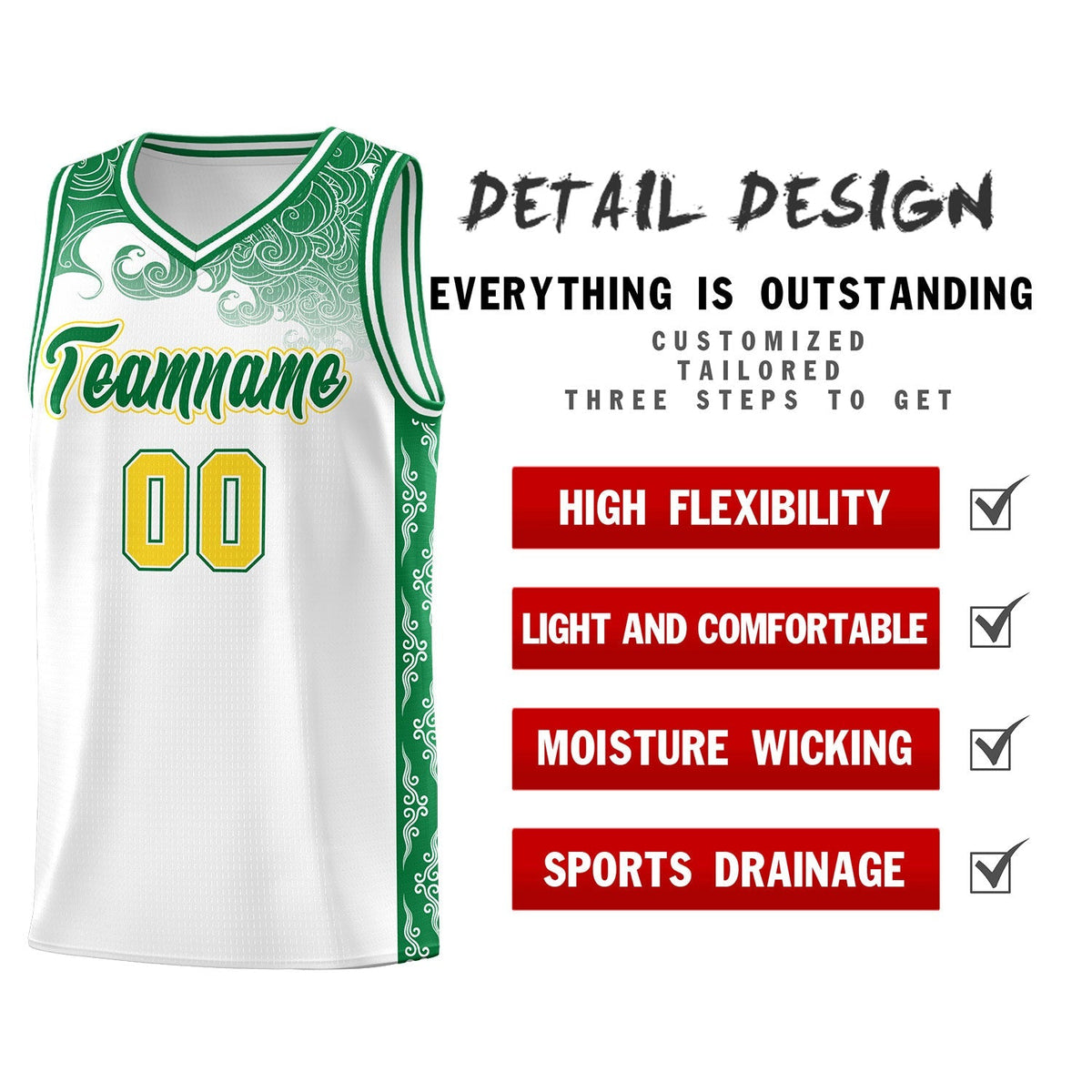 Custom White Personalized Cloud Pattern Sports Kits Uniform Basketball Jersey|KXKSHOP