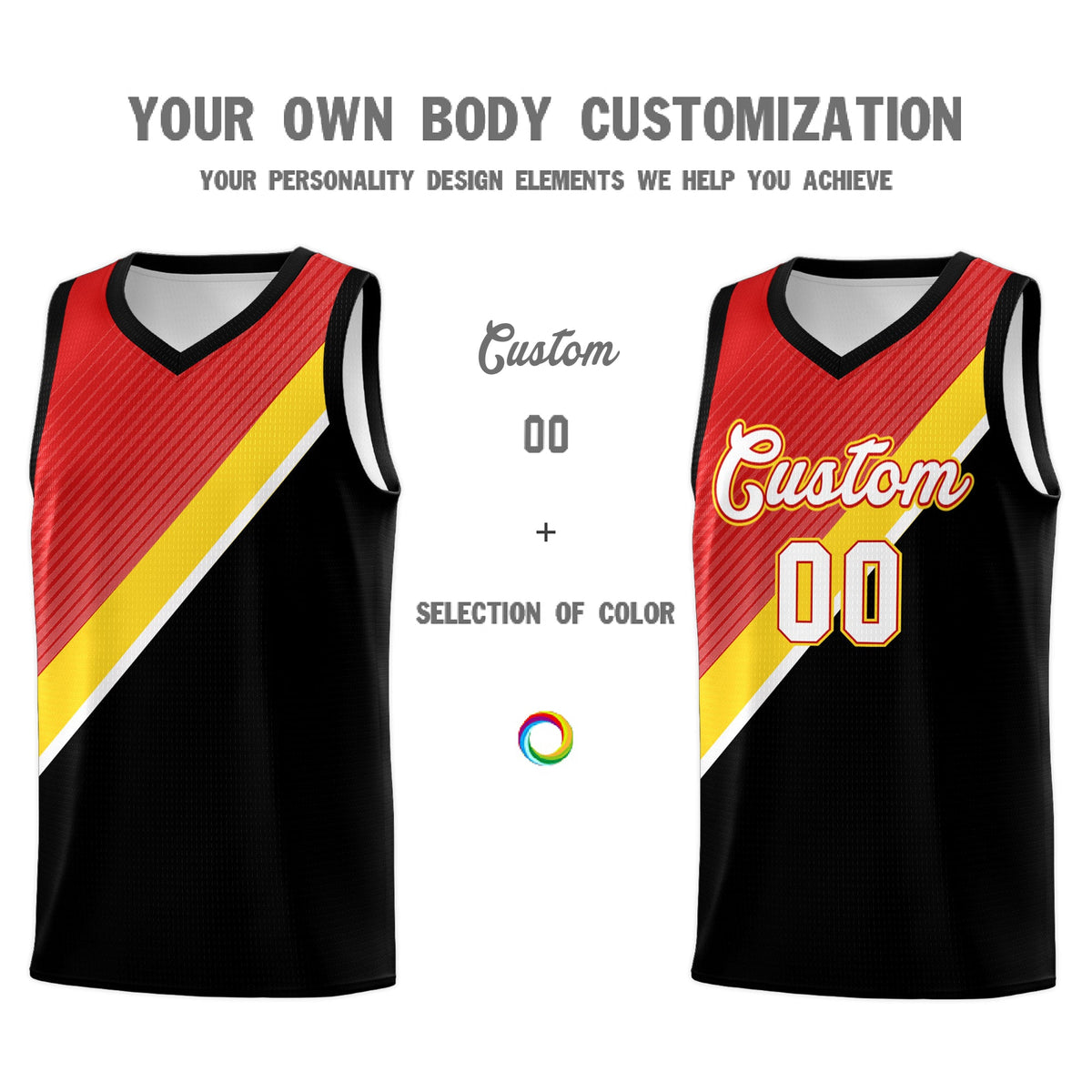 Custom Red Black Diagonal Stripes Color Block Sets Basketball Jersey | For Men,Perfect for Teams,Perfect for Coaches,Sublimation Printed,For Kid,For Youth | KXKSHOP
