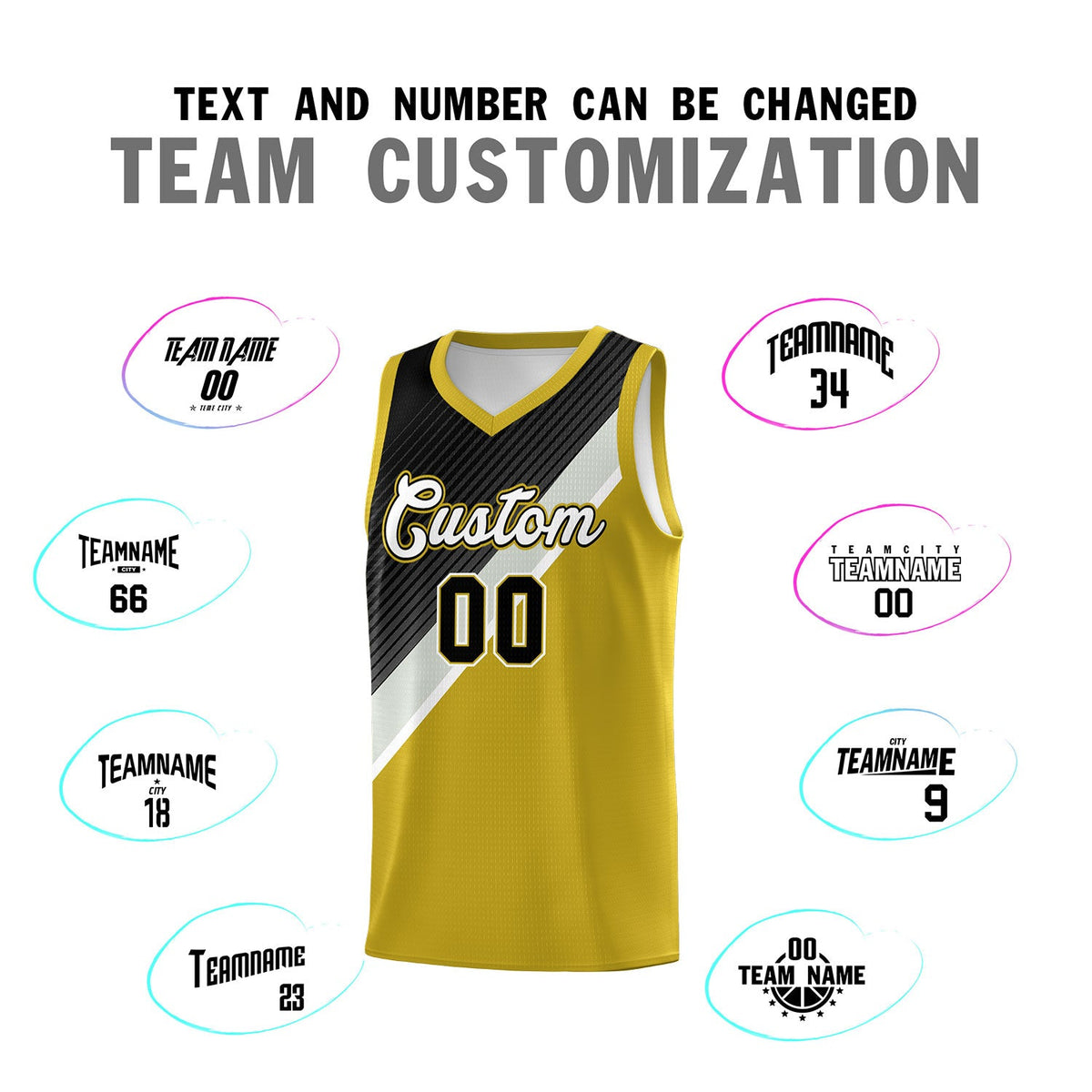 Custom Old Gold Black Gray Diagonal Stripes Color Block Sets Basketball Jersey | For Men,Perfect for Teams,Perfect for Coaches,Sublimation Printed,For Kid,For Youth | KXKSHOP