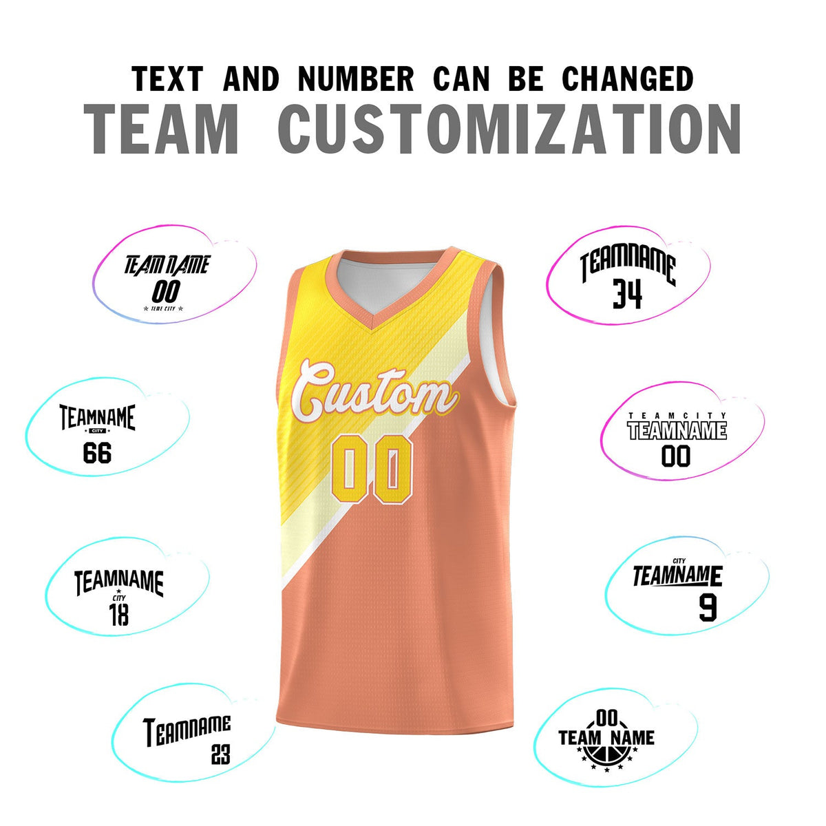 Custom Light Orange Diagonal Stripes Color Block Sets Basketball Jersey | For Men,Perfect for Teams,Perfect for Coaches,Sublimation Printed,For Kid,For Youth | KXKSHOP