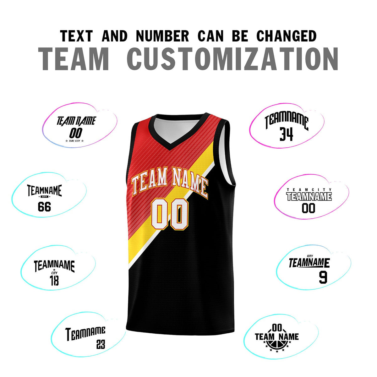 Custom Red Black Diagonal Stripes Color Block Sets Basketball Jersey | For Men,Perfect for Teams,Perfect for Coaches,Sublimation Printed,For Kid,For Youth | KXKSHOP