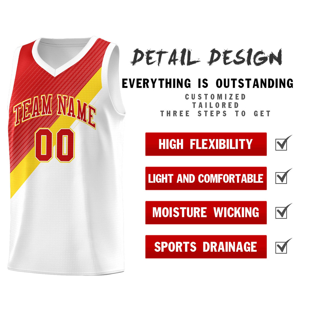 Custom Red White Diagonal Stripes Color Block Sets Basketball Jersey | For Men,Perfect for Teams,Perfect for Coaches,Sublimation Printed,For Kid,For Youth | KXKSHOP