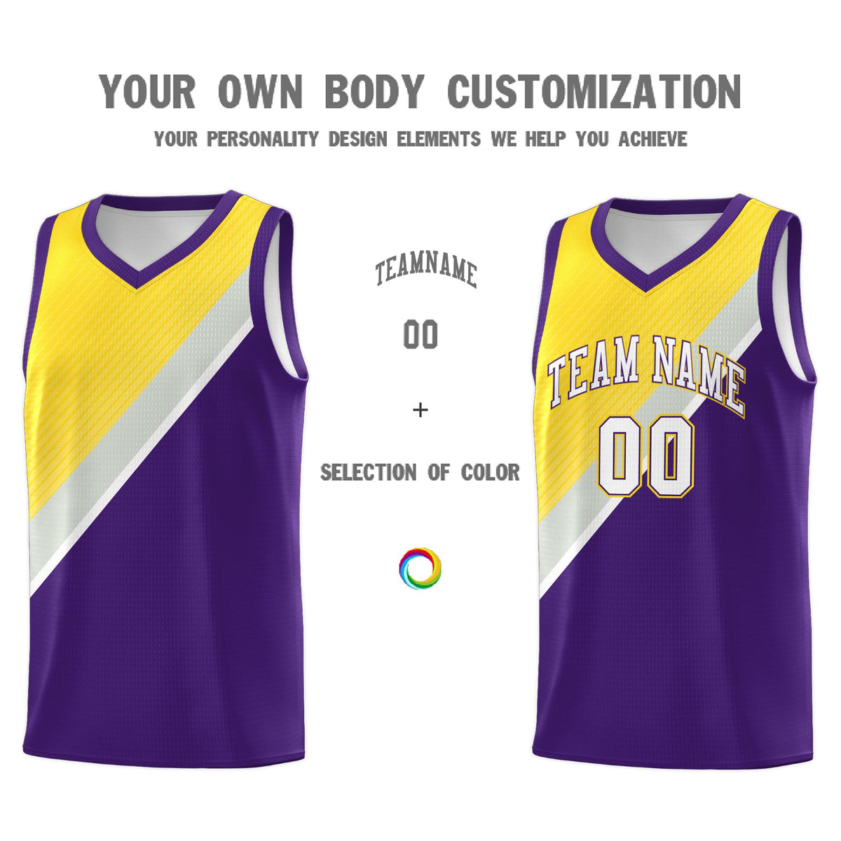 Custom Purple Gray Diagonal Stripes Color Block Sets Basketball Jersey | For Men,Perfect for Teams,Perfect for Coaches,Sublimation Printed,For Kid,For Youth | KXKSHOP