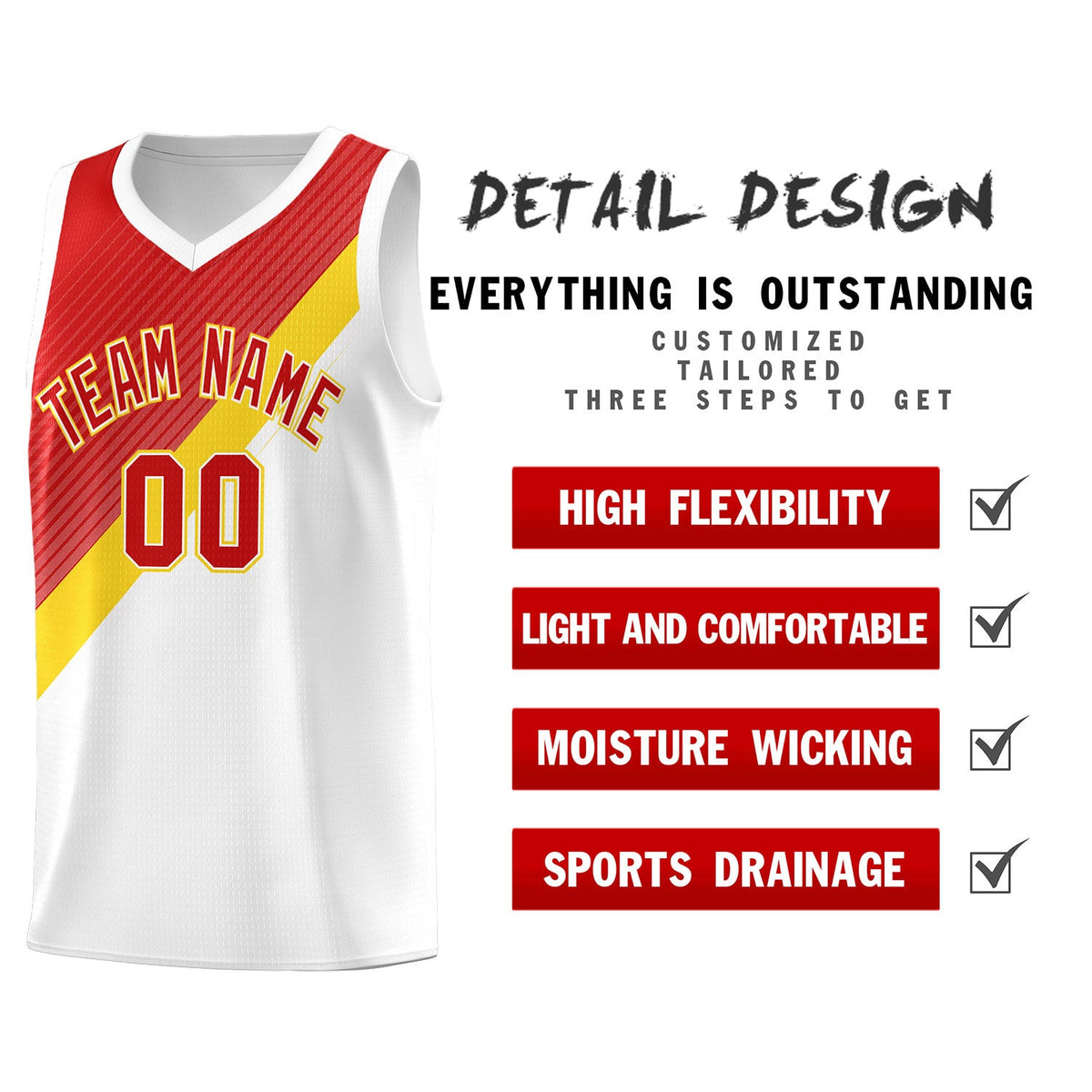 Custom Red White Diagonal Stripes Color Block Sets Basketball Jersey | For Men,Perfect for Teams,Perfect for Coaches,Sublimation Printed,For Kid,For Youth | KXKSHOP