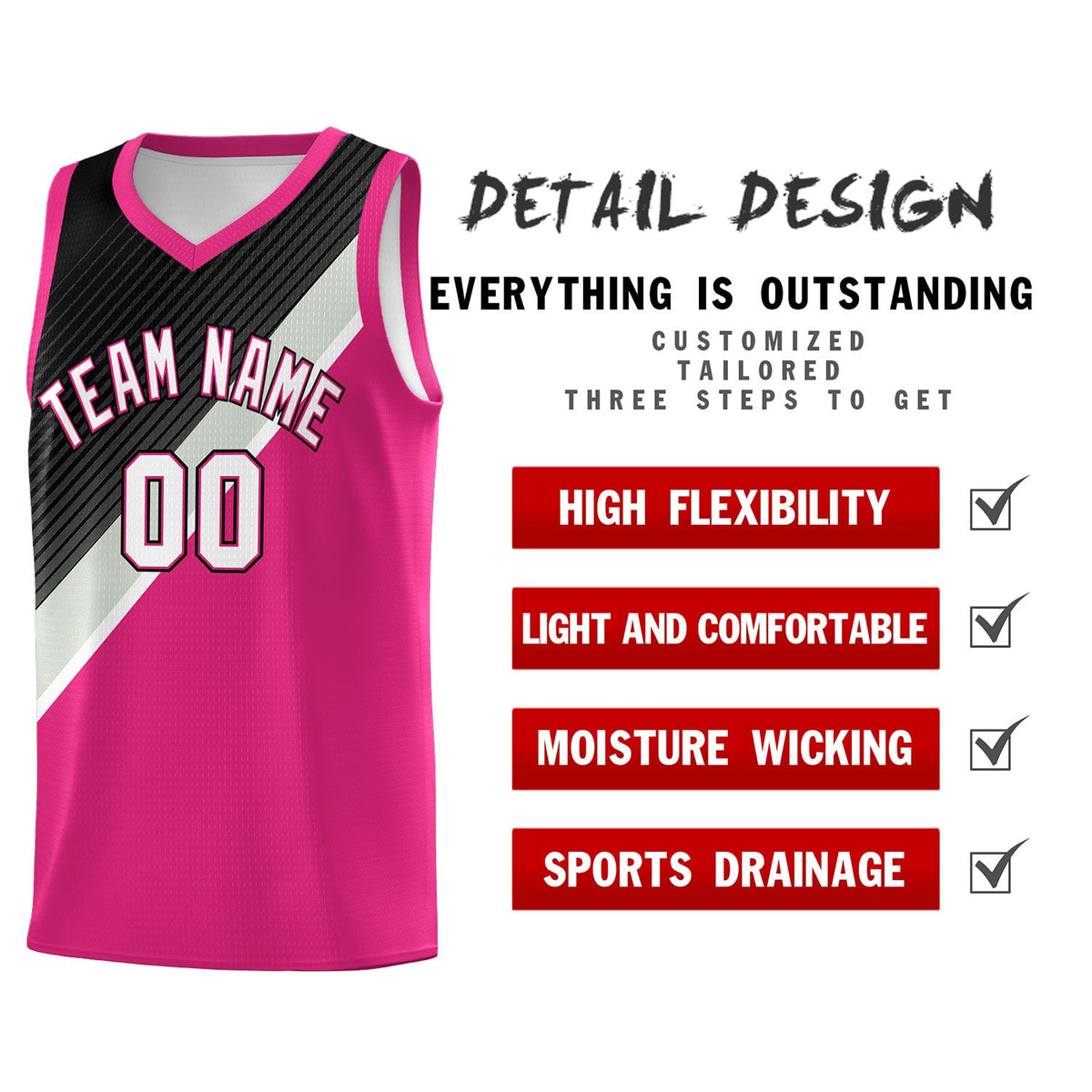Custom Sky Blue Black Gray Diagonal Stripes Color Block Sets Basketball Jersey | For Men,Perfect for Teams,Perfect for Coaches,Sublimation Printed,For Kid,For Youth | KXKSHOP
