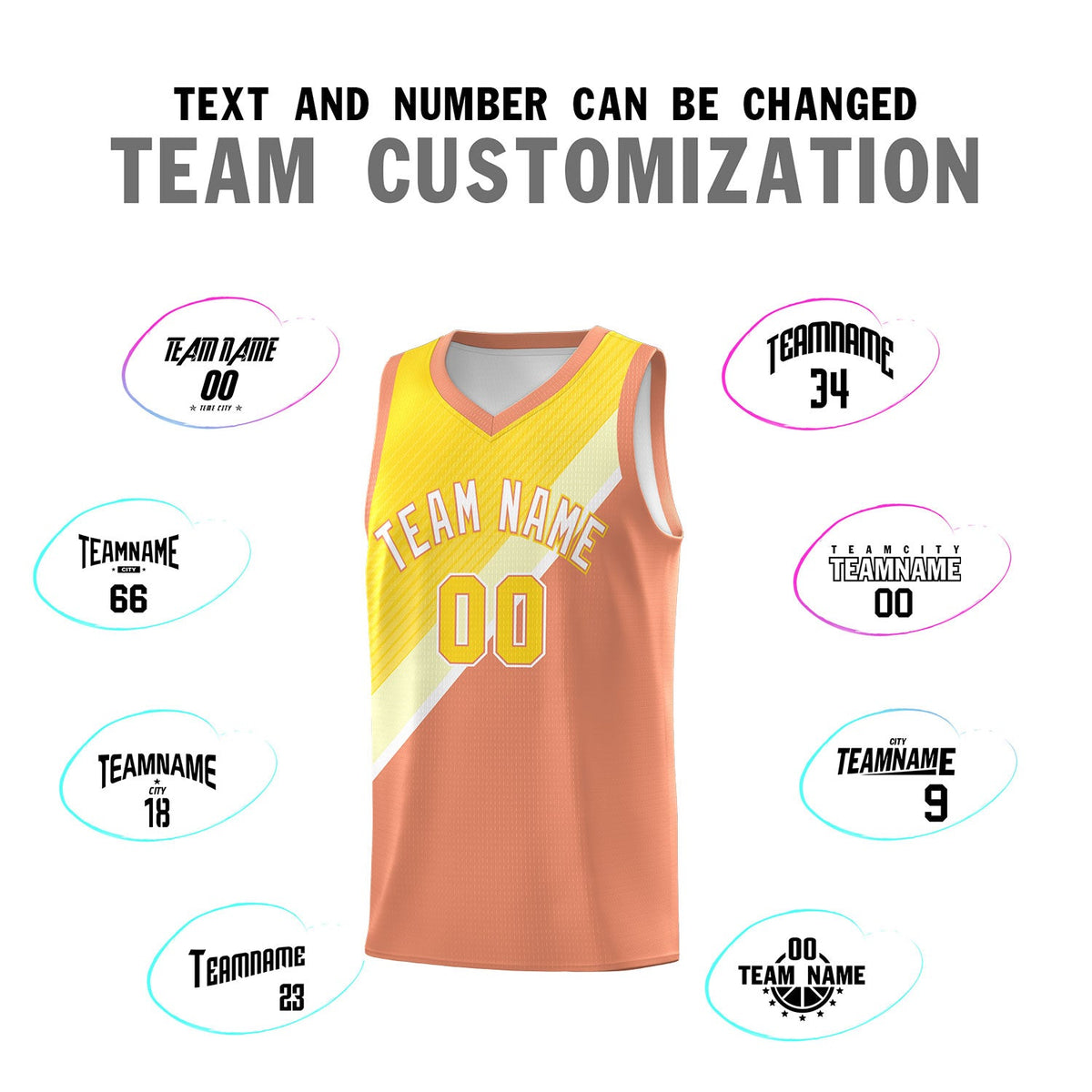 Custom Light Orange Diagonal Stripes Color Block Sets Basketball Jersey | For Men,Perfect for Teams,Perfect for Coaches,Sublimation Printed,For Kid,For Youth | KXKSHOP