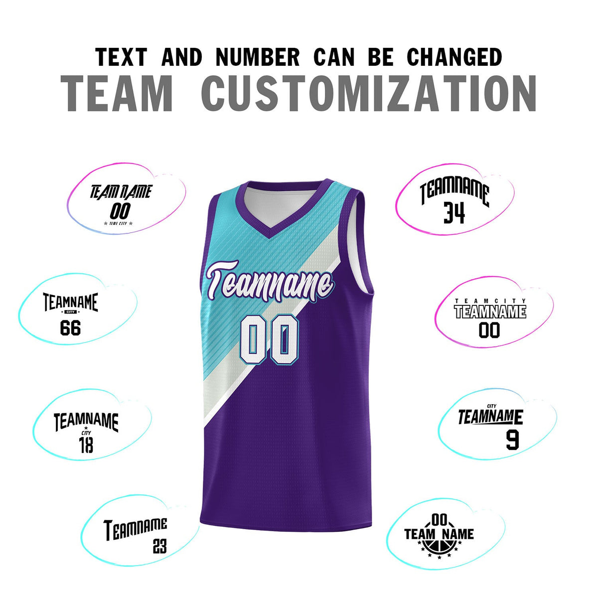 Custom Purple Sky Blue Gray Diagonal Stripes Color Block Sets Basketball Jersey | For Men,Perfect for Teams,Perfect for Coaches,Sublimation Printed,For Kid,For Youth | KXKSHOP