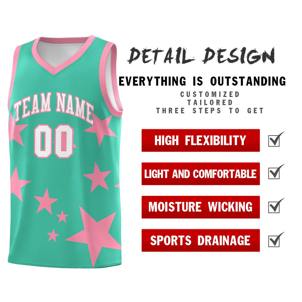 Custom Bright Green Light Pink Graffiti Pattern Star Print Basketball Jersey Kits|KXKSHOP