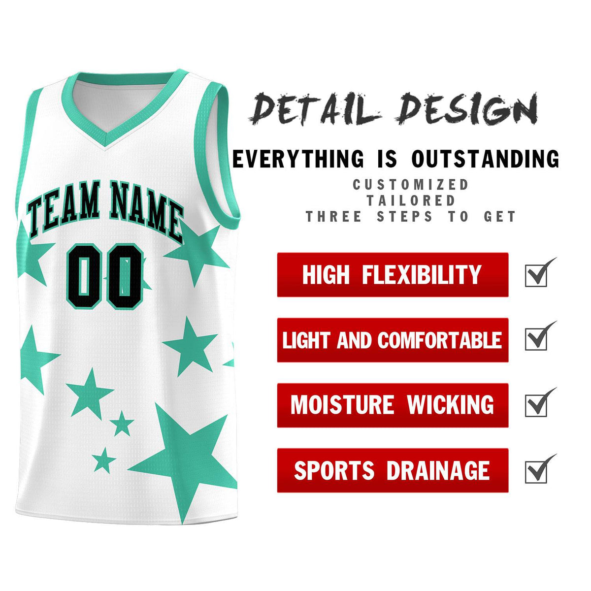 Custom White Bright Green Graffiti Pattern Star Print Basketball Jersey Kits|KXKSHOP