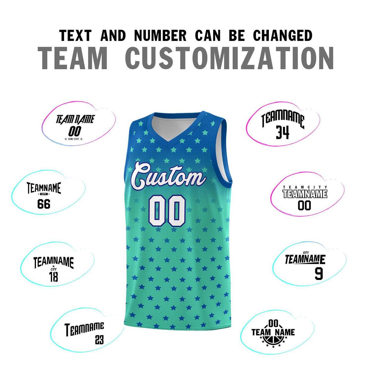 Custom Royal Bright Green Gradient Start Pattern Basketball Jersey Kits|KXKSHOP