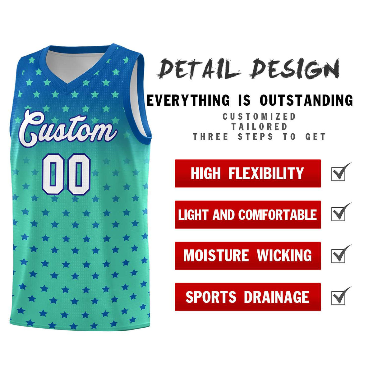 Custom Royal Bright Green Gradient Start Pattern Basketball Jersey Kits|KXKSHOP