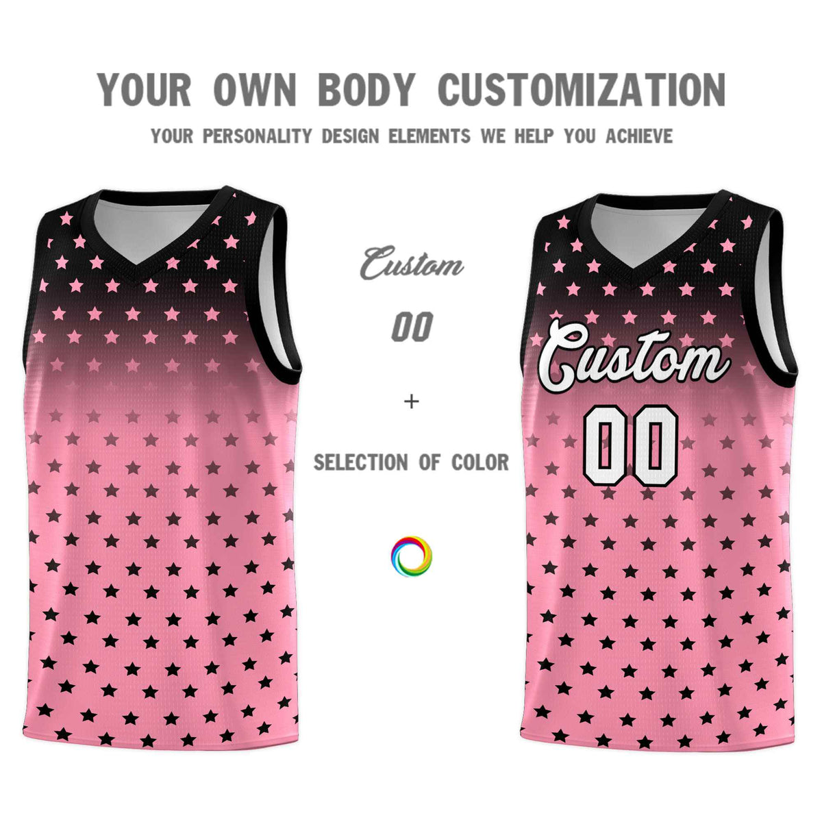 Custom Black Bright Green Gradient Start Pattern Basketball Jersey Kits|KXKSHOP