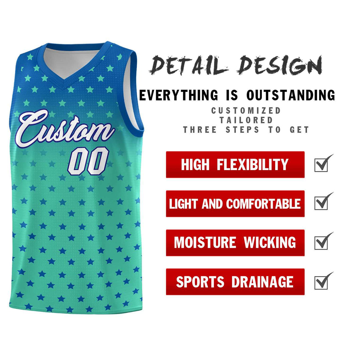 Custom Royal Bright Green Gradient Start Pattern Basketball Jersey Kits|KXKSHOP