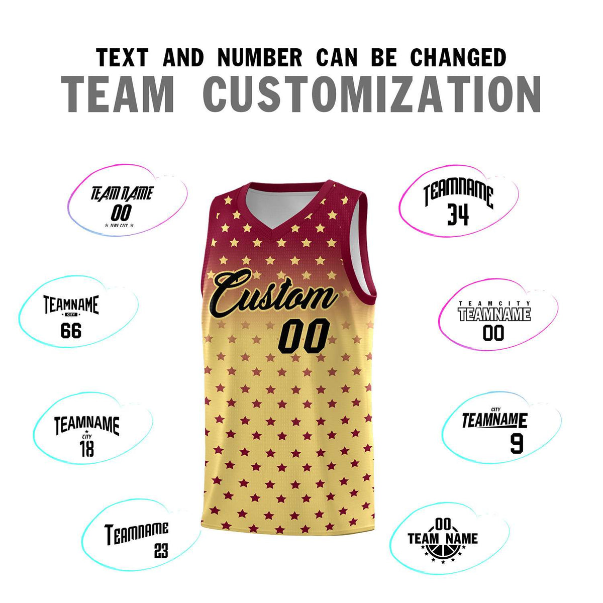 Custom Crimson Khaki Gradient Start Pattern Basketball Jersey Kits|KXKSHOP