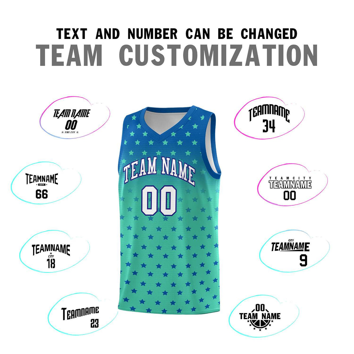 Custom Royal Bright Green Gradient Start Pattern Basketball Jersey Kits|KXKSHOP